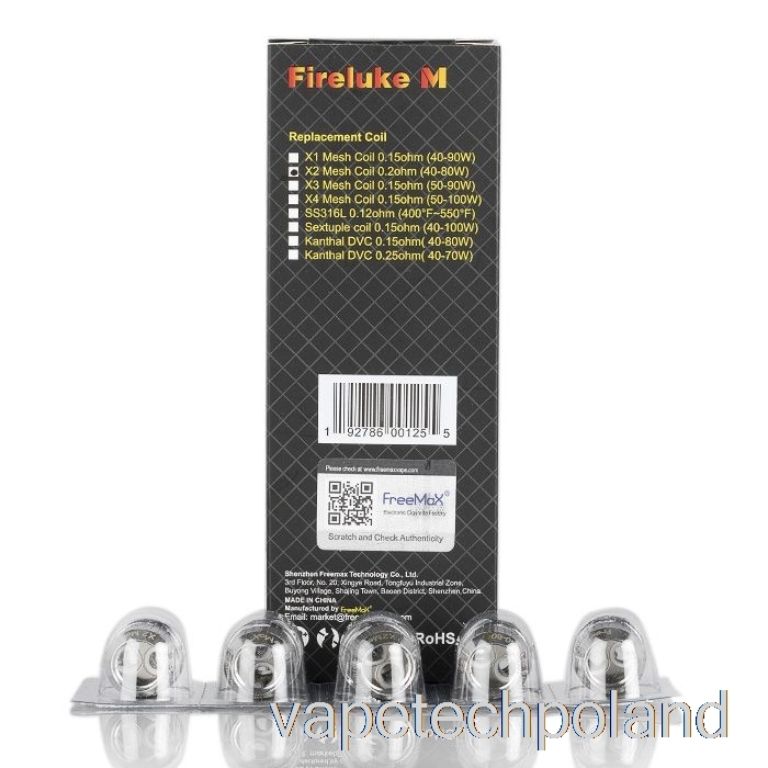 Vape Tech Polska Freemax Fireluke M/tx Wymiana Siatki Cewki 0,2ohm X2 Cewki Siatkowe